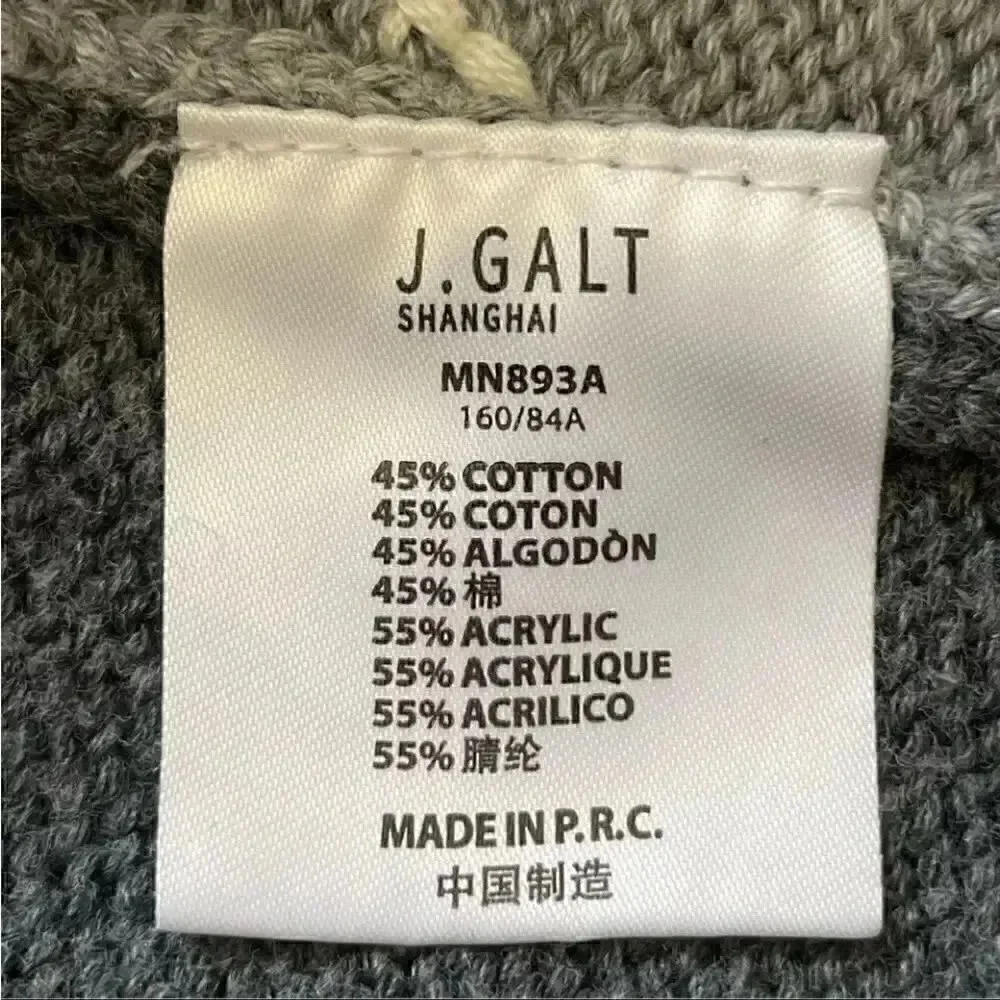 John Galt California Cotton Blend Grey Argyle Golf Long Sleeves Men’s Sweater M